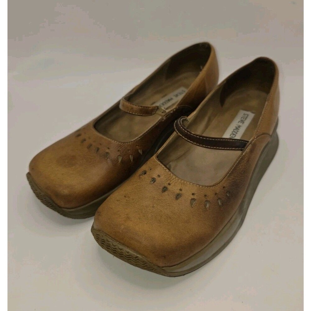 Vintage Y2K STEVE MADDEN Brown Jazmine Mary Jane Platform Shoe Womens 8B